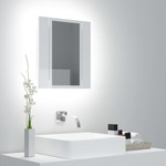 shumee LED kopalniška omarica z ogledalom visok sijaj bela 40x12x45 cm