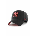 Kapa iz mešanice volne 47brand MLB New York Yankees črna barva - črna. Kapa s šiltom iz kolekcije 47brand. Model izdelan iz tkanine z nalepko.
