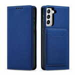 slomart magnet card case case za samsung galaxy s22 + (s22 plus) torbica wallet card holder modra