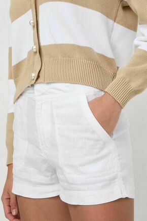 Lanene kratke hlače Guess bela barva - bela. Kratke hlače iz kolekcije Guess