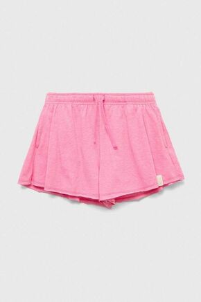 Otroške kratke hlače United Colors of Benetton roza barva - roza. Otroški kratke hlače iz kolekcije United Colors of Benetton. Model izdelan iz tanke