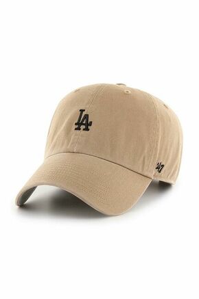 47brand kapa Los Angeles Dodgers - bež. Baseball kapa iz kolekcije 47brand. Model izdelan iz gladek material z vložki.