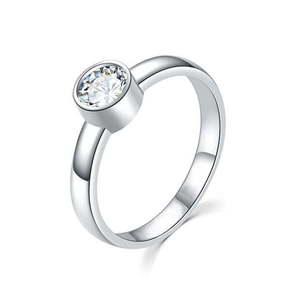 MOISS Očarljiv srebrn prstan z prozornim cirkonom R00020 (Obseg 53 mm) srebro 925/1000