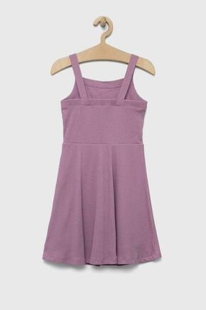 Otroška bombažna obleka GAP vijolična barva - vijolična. Otroški obleka iz kolekcije GAP. Nabran model
