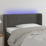 shumee LED posteljno vzglavje temno sivo 83x16x78/88 cm žamet