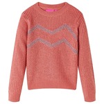 vidaXL Otroški pulover pleten srednje roza 116