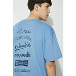 Kratka majica Columbia Burnt Lake moška, 2071711 - modra. Kratka majica iz kolekcije Columbia, izdelana iz tanke, elastične pletenine. Model iz izjemno udobne, zračne tkanine z visoko vsebnostjo bombaža.