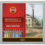 Koh-i-Noor akvarelne barvice MONDELUZ - Pokrajina 24 kosov v pločevinasti škatlici