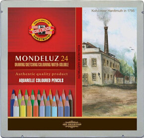 Koh-i-Noor akvarelne barvice MONDELUZ - Pokrajina 24 kosov v pločevinasti škatlici