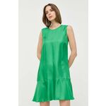 Obleka Red Valentino zelena barva - zelena. Lahkotna obleka iz kolekcije Red Valentino. Nabran model, izdelan iz enobarvne tkanine. Material, ki je izjemno prijeten na otip.