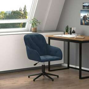 VidaXL Vrtljiv pisarniški stol moder žamet