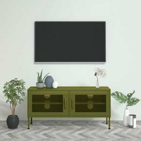 VidaXL TV omarica olivno zelena 105x35x50 cm jeklo