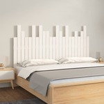 vidaXL Stensko posteljno vzglavje belo 146,5x3x80 cm trdna borovina