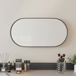 vidaXL Stensko ogledalo črno 20x40 cm ovalno