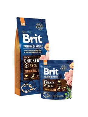 Krma Brit Premium by Nature senior S+M 1kg
