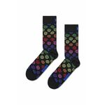 Nogavice Happy Socks Swirl Sock črna barva - črna. Nogavice iz kolekcije Happy Socks. Model izdelan iz elastičnega, vzorčastega materiala.