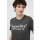 Bombažna kratka majica Superdry ženski, siva barva - siva. Kratka majica iz kolekcije Superdry, izdelana iz tanke, rahlo elastične pletenine. Model iz zračne bombažne tkanine.