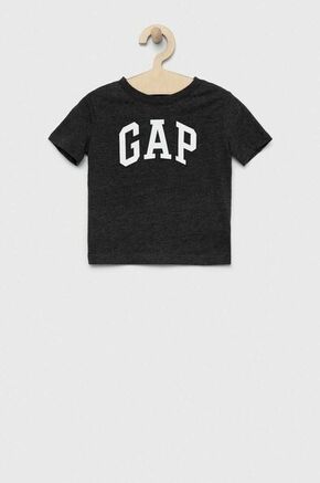 Otroška bombažna kratka majica GAP črna barva - črna. Otroški Lahkotna kratka majica iz kolekcije GAP. Model izdelan iz tanke