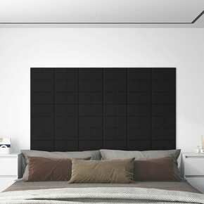 Shumee Stenski paneli 12 kosov črni 30x15 cm blago 0
