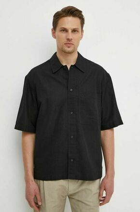 Lanena srajca Calvin Klein Jeans črna barva - črna. Srajca iz kolekcije Calvin Klein Jeans