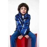 Otroška jakna HUGO mornarsko modra barva - mornarsko modra. Otroški jakna iz kolekcije HUGO. Podložen model, izdelan iz gladkega materiala.