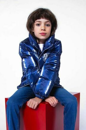 Otroška jakna HUGO mornarsko modra barva - mornarsko modra. Otroški jakna iz kolekcije HUGO. Podložen model