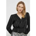 Majica Dkny ženska, črna barva - črna. Bluza iz kolekcije Dkny, izdelana iz enobarvne tkanine. Poliester zagotavlja visoko odpornost na mečkanje.