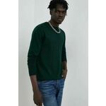 Volnen pulover G-Star Raw moški, zelena barva, - zelena. Pulover iz kolekcije G-Star Raw. Model z okroglim izrezom, izdelan iz tanke pletenine.