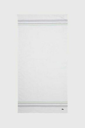 Brisača Lacoste L Timeless Blanc 70 x 140 cm - bela. Brisača iz kolekcije Lacoste. Model izdelan iz bombažne tkanine.