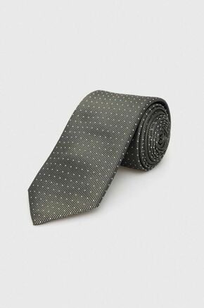 Svilena kravata BOSS zelena barva - zelena. Kravata iz kolekcije BOSS. Model izdelan iz vzorčaste