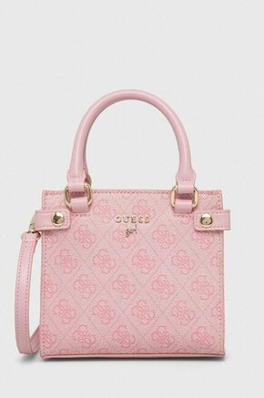Otroška torbica Guess roza barva - roza. Otroški Majhna torbica iz kolekcije Guess. Model na zapenjanje