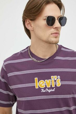 Bombažna kratka majica Levi's vijolična barva - vijolična. Kratka majica iz kolekcije Levi's. Model izdelan iz tanke