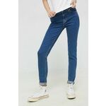 Kavbojke Tommy Jeans ženski - modra. Kavbojke iz kolekcije Tommy Jeans v stilu skinny s normalnim pasom. Model izdelan iz elastičnega denima.