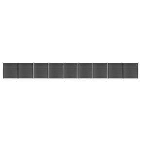 VidaXL Komplet ograjnih panelov WPC 1564x186 cm črn
