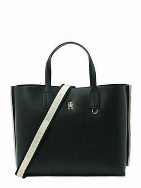 Torbica Tommy Hilfiger črna barva - črna. Velika torbica iz kolekcije Tommy Hilfiger. Model na zapenjanje