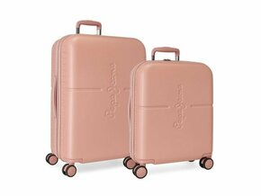 Jada Toys Komplet luksuznih potovalnih kovčkov iz ABS 70cm/55cm PEPE JEANS HIGHLIGHT Rosa Claro