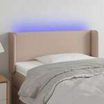 vidaXL LED posteljno vzglavje kapučino 103x16x78/88 cm umetno usnje