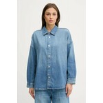 Jeans srajca Calvin Klein Jeans ženska, LV047C783G - modra. Srajca iz kolekcije Calvin Klein Jeans, izdelana iz jeansa z učinkom spranja. Model iz izjemno udobne, zračne tkanine z visoko vsebnostjo bombaža.