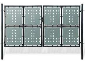 VIDAXL Enojna ograjna vrata 300x225 cm črna