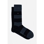 Nogavice Tommy Hilfiger (2-pack) moške, črna barva - črna. Visoke nogavice iz kolekcije Tommy Hilfiger. Model izdelan iz elastičnega, vzorčastega materiala. V kompletu sta dva para.