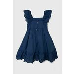 Otroška bombažna obleka zippy - modra. Obleka iz kolekcije zippy. Model izdelan iz enobarvne tkanine. Model iz zračne bombažne tkanine.