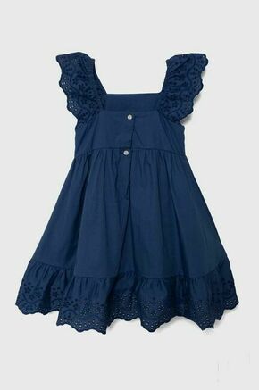 Otroška bombažna obleka zippy - modra. Obleka iz kolekcije zippy. Model izdelan iz enobarvne tkanine. Model iz zračne bombažne tkanine.