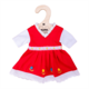 WEBHIDDENBRAND Bigjigs Toys Rdeča cvetlična obleka za lutko 34 cm