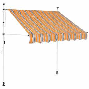 Ročno zložljiva tenda 150 cm rumene in modre črte