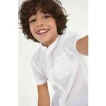 Otroška bombažna srajca Mayoral siva barva - bela. Srajca iz kolekcije Mayoral. Model izdelan iz enobarvnega materiala.