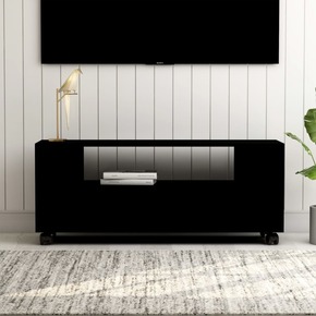 Shumee TV omarica črna 120x35x43 cm iverna plošča