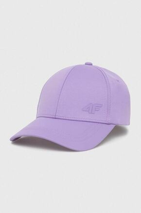 Kapa s šiltom 4F vijolična barva - vijolična. Kapa s šiltom vrste baseball iz kolekcije 4F. Model izdelan iz enobarvne tkanine.
