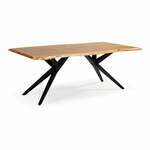 Jedilna miza z mizno ploščo iz akacije v naravni barvi 100x200 cm Mudri – Marckeric