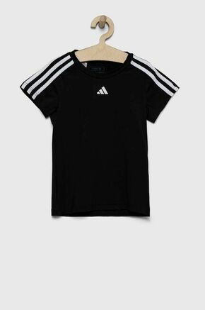 Otroška kratka majica adidas črna barva - črna. Otroški kratka majica iz kolekcije adidas. Model izdelan iz tanke
