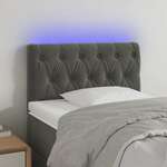Greatstore LED posteljno vzglavje temno sivo 80x7x78/88 cm žamet